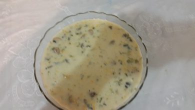 سوپ جو با قارچ